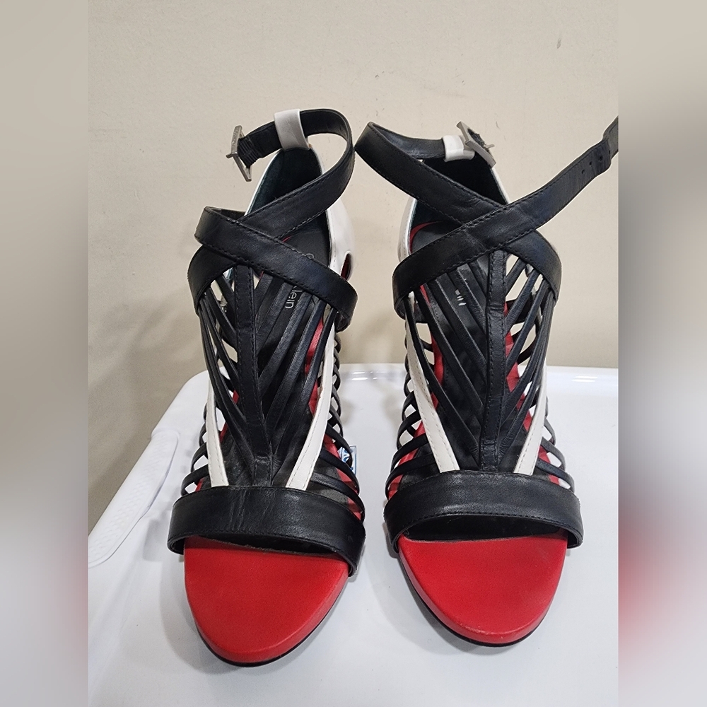 Calvin Klein Black and Red Stiletto Heels